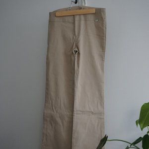 Guess Tan Low Rise Flare Pants with Side Slit